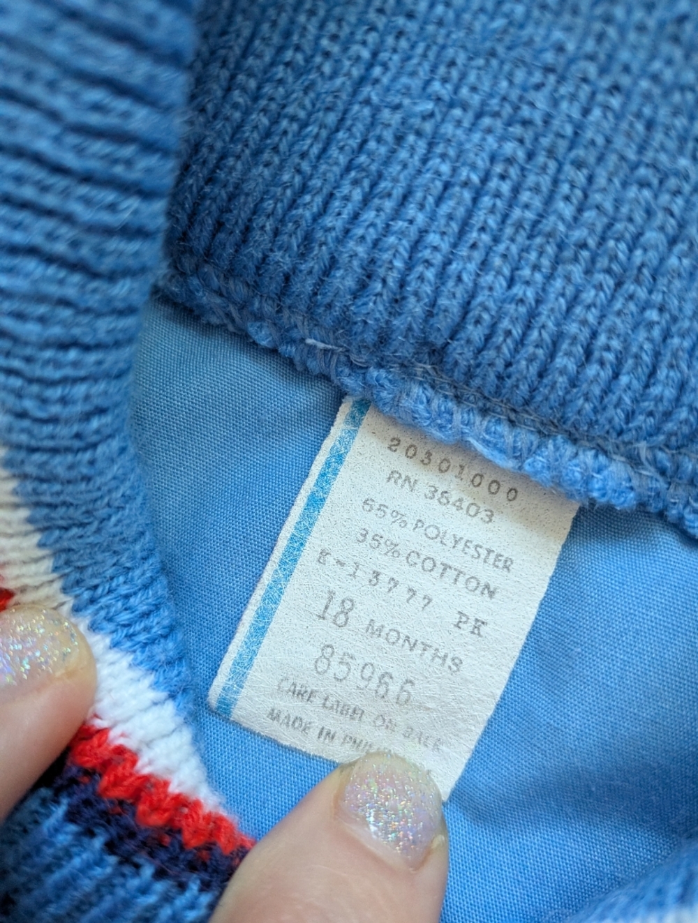 Vintage Light Blue Penguin Vest 18 Months - Picture 6 of 10